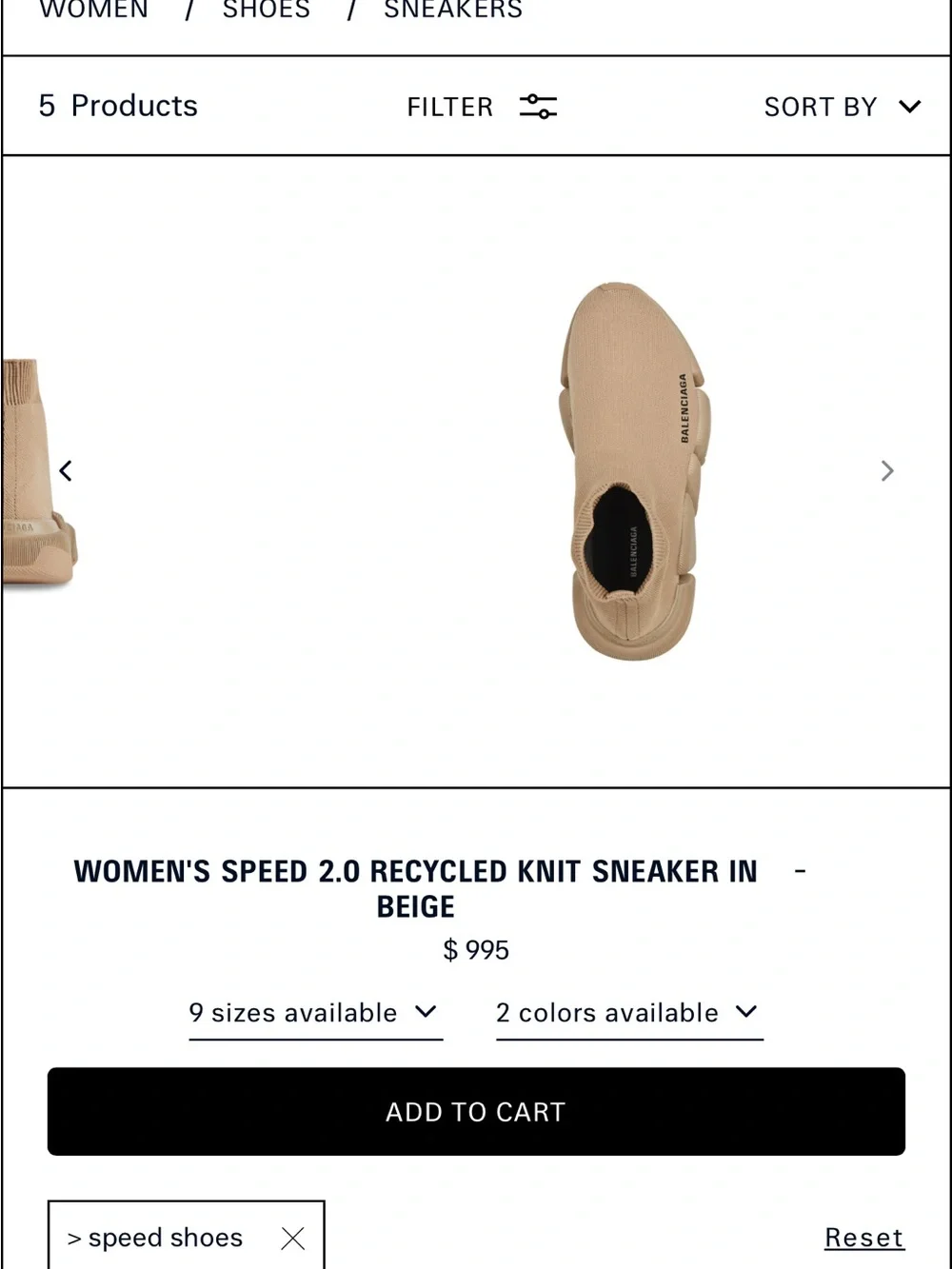 Balenciaga Tan Sock-Style Runner Sneakers